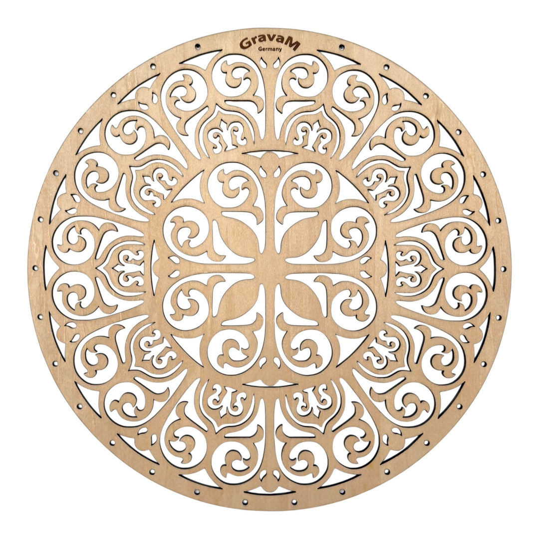 Runde Wanddekoration Blume des Lebens DL.10 aus 5 mm Linden-Sperrholz