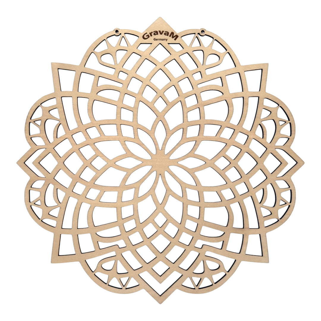 Runde Wanddekoration Blume des Lebens DL.8 aus 5 mm Linden-Sperrholz