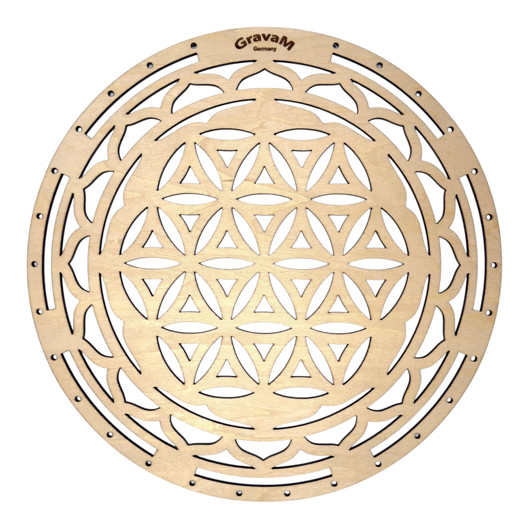 Runde Wanddekoration Blume des Lebens DL.1 aus 5 mm Linden-Sperrholz
