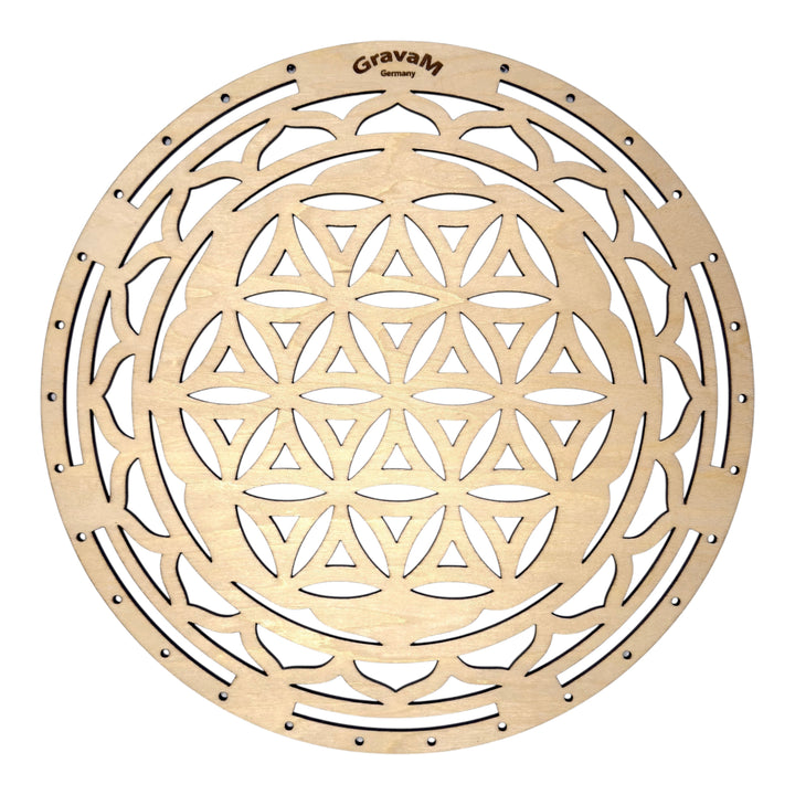 Runde Wanddekoration Blume des Lebens DL.1 aus 5 mm Linden-Sperrholz