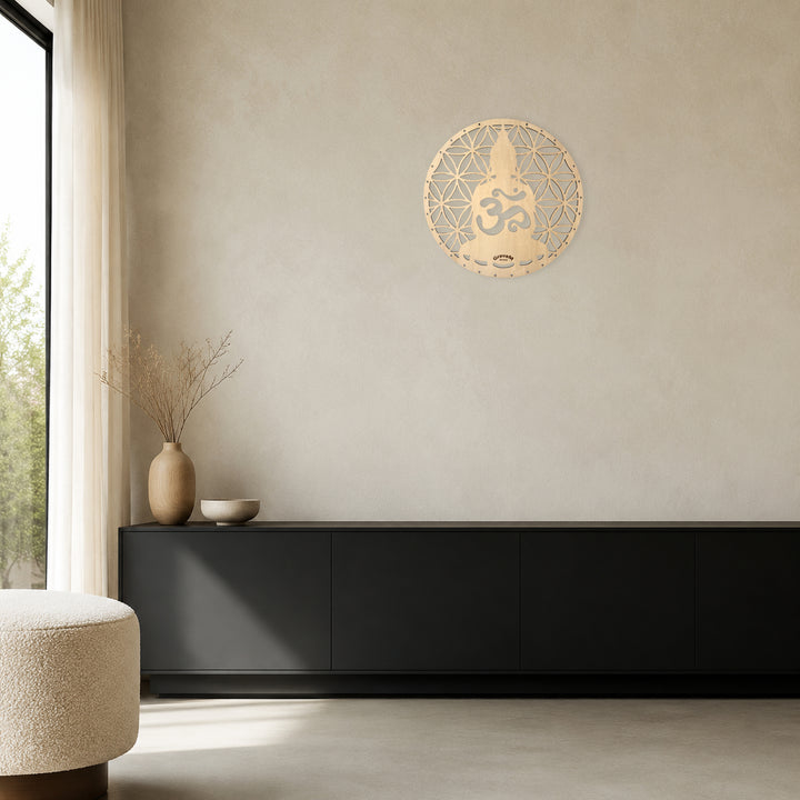 Flower of Life DL.6 displayed in a warm natural interior 