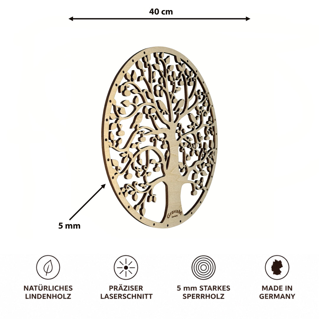 Tree of Life HL.2 – side view, 40 × 40 cm and 5 mm thick, made from linden plywood 