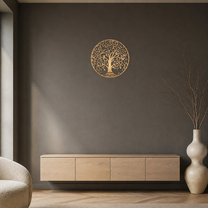 Tree of Life HL.7 displayed in a warm natural interior 