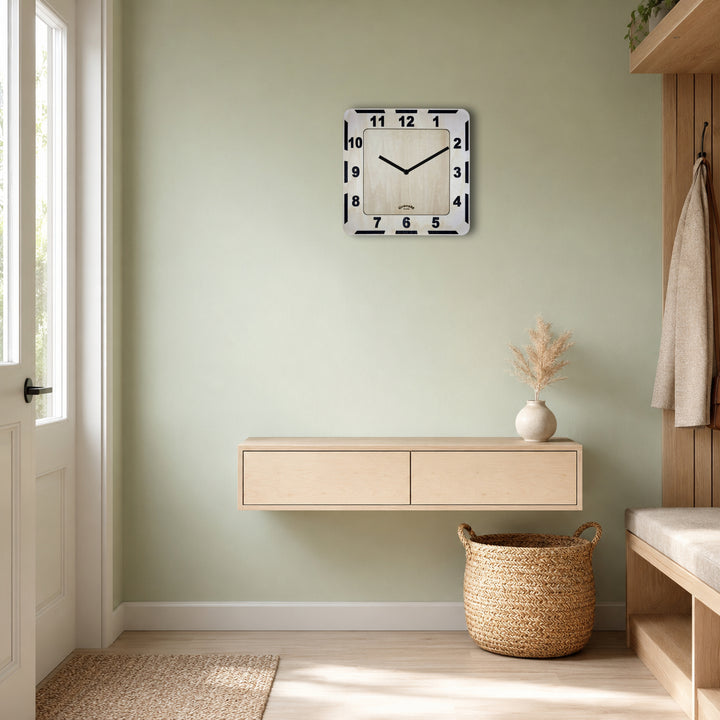 Premium Wall Clock WU.11 displayed in a warm contemporary interior 